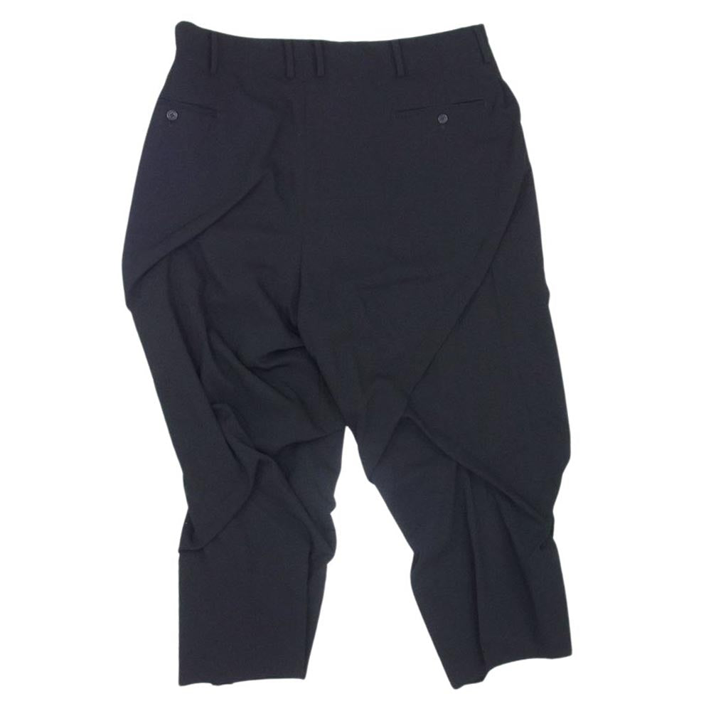 Yohji Yamamoto POUR HOMME ヨウジヤマモトプールオム 23SS HZ-P17-102 LOOK9 SUMMER TUXEDO S-TAPERED TUCK PANTS サマータキシード テーパード スラックスパンツ ブラック系 2【中古】