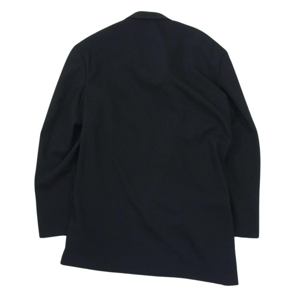 Yohji Yamamoto POUR HOMME ヨウジヤマモトプールオム 23SS HZ-J36-102 LOOK9 SUMMER TUXEDO W-DRAPING JK-B サマータキシード ウール ドレーピング ピークドラペル ジャケット ブラック系 3【中古】