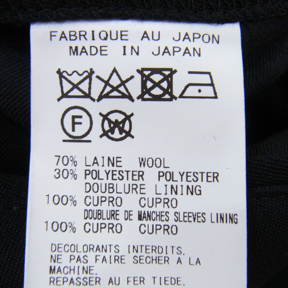 Yohji Yamamoto POUR HOMME ヨウジヤマモトプールオム 23SS HZ-J36-102 LOOK9 SUMMER TUXEDO W-DRAPING JK-B サマータキシード ウール ドレーピング ピークドラペル ジャケット ブラック系 3【中古】