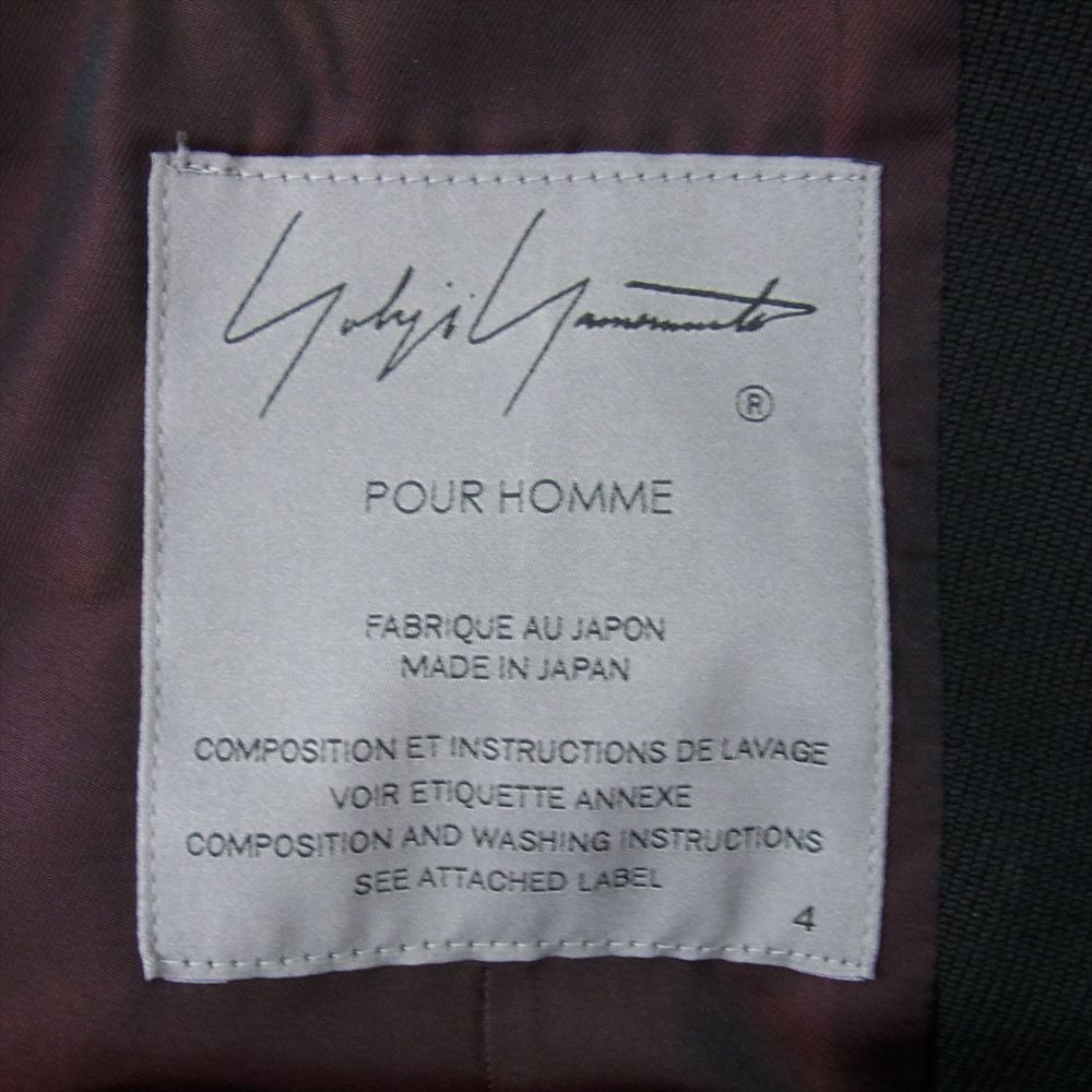 Yohji Yamamoto POUR HOMME ヨウジヤマモトプールオム 22AW HE-J33-527 上衿キザミJKT ロング テーラードジャケット ブラック系 4【中古】