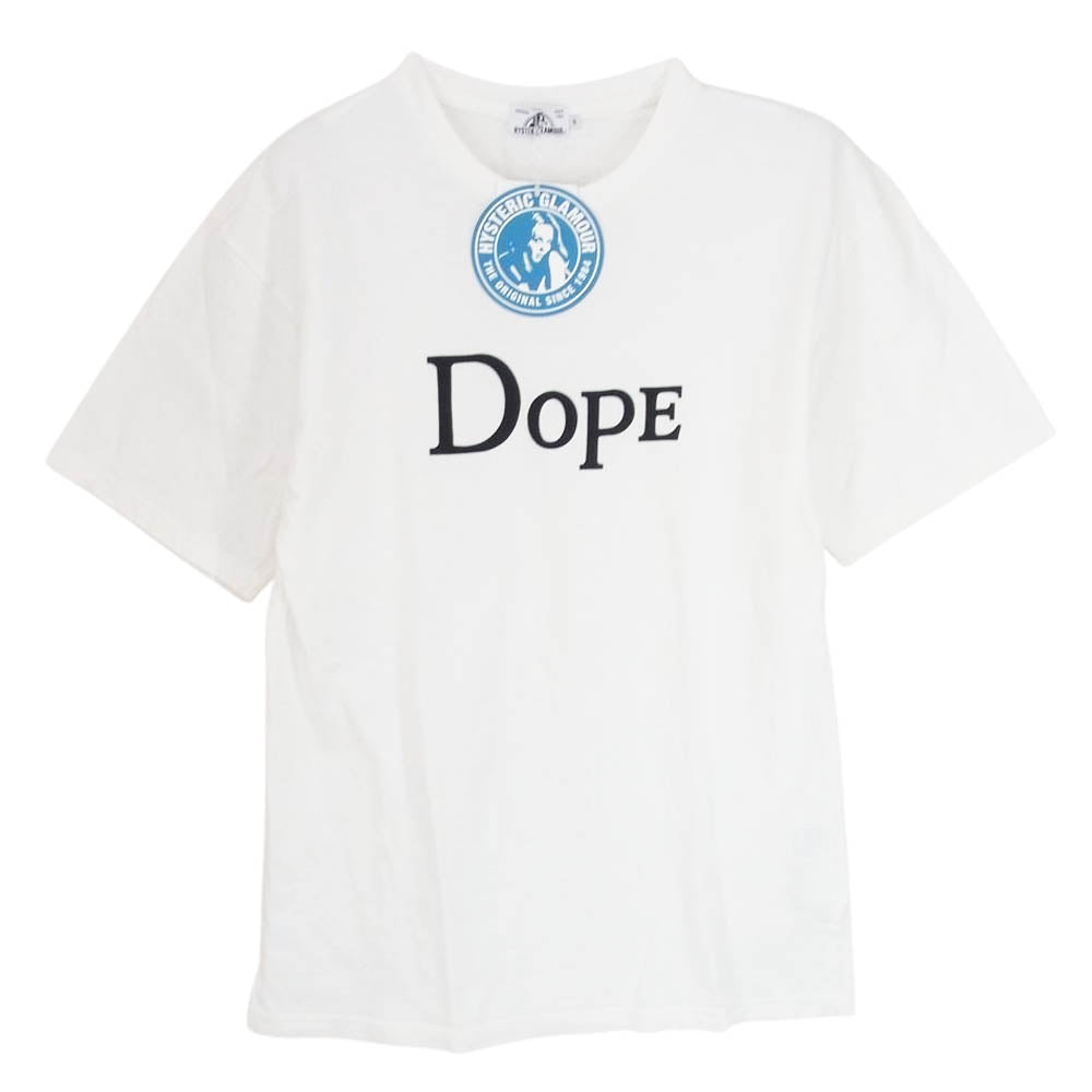 HYSTERIC GLAMOUR ヒステリックグラマー 02203CT17 × 野口強 DOPE TEE プリント Tシャツ ホワイト系 S【中古】