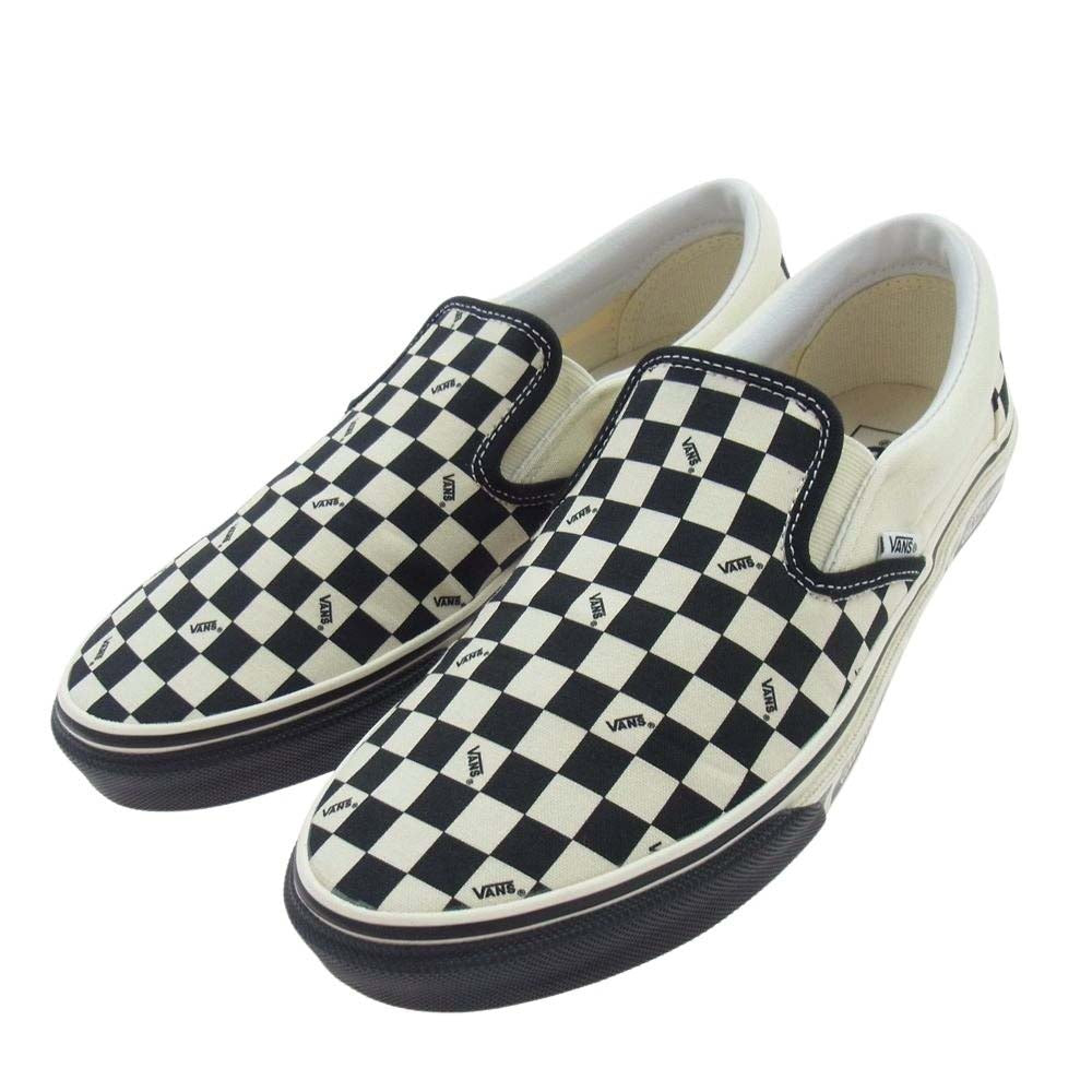 VANS バンズ × STANDARD CALIFORNIA スタンダード カルフォルニア SSSVB110 チェッカー SLIP ON スリッポン スニーカー ブラック系 ホワイト系 27.5cm【中古】