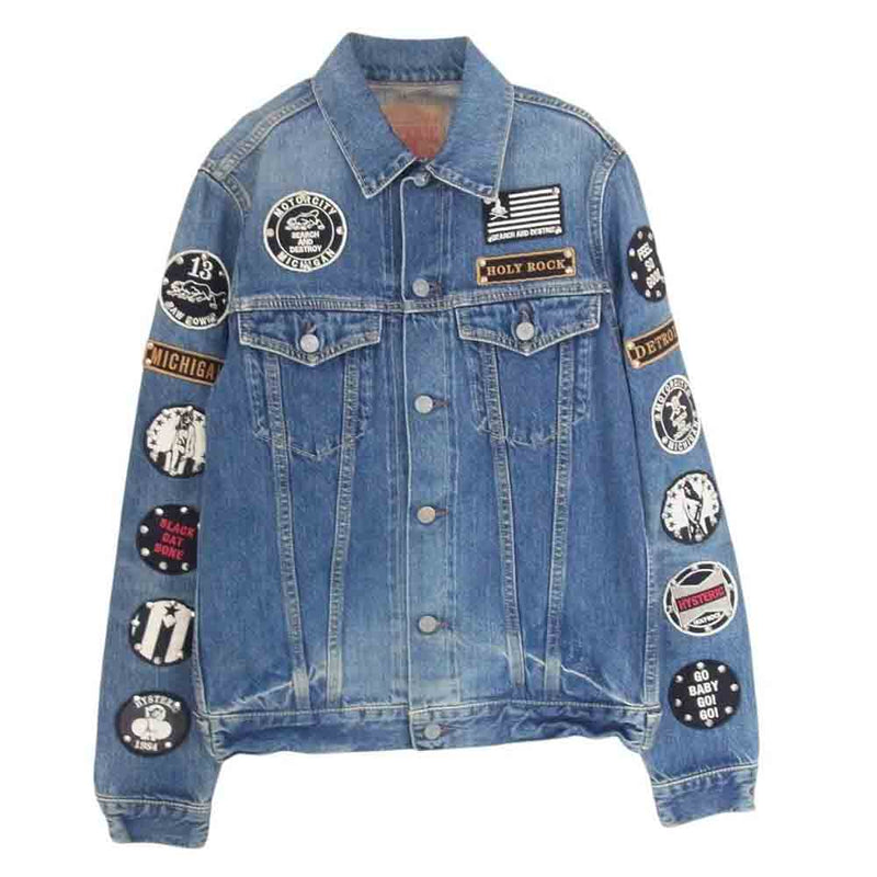 HYSTERIC GLAMOUR ヒステリックグラマー 0212AB01 SP加工 デニム ロッカーズ Gジャン トラッカー ジャケット インディゴブルー系 M【中古】