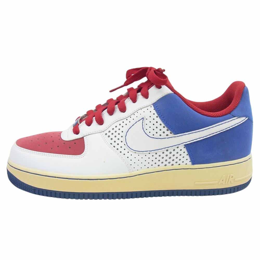 NIKE ナイキ 315122-113 AIR FORCE 1 07 WHITE WHITE VARSITY ROYAL-VARSITY RED  エアフォース 1 ロー バーシティ ロイヤル バーシティ レッド ローカットスニーカー ブルー系 ホワイト系 レッド系 29cm【中古】