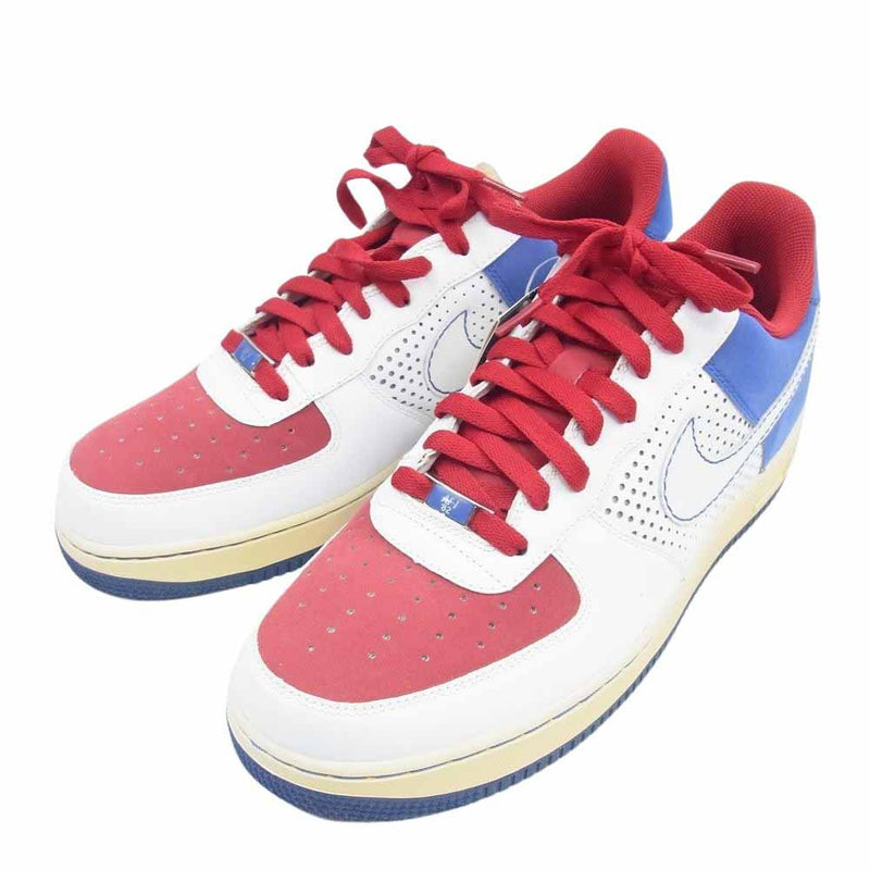 NIKE ナイキ 315122-113 AIR FORCE 1 07 WHITE WHITE VARSITY ROYAL-VARSITY RED  エアフォース 1 ロー バーシティ ロイヤル バーシティ レッド ローカットスニーカー ブルー系 ホワイト系 レッド系 29cm【中古】