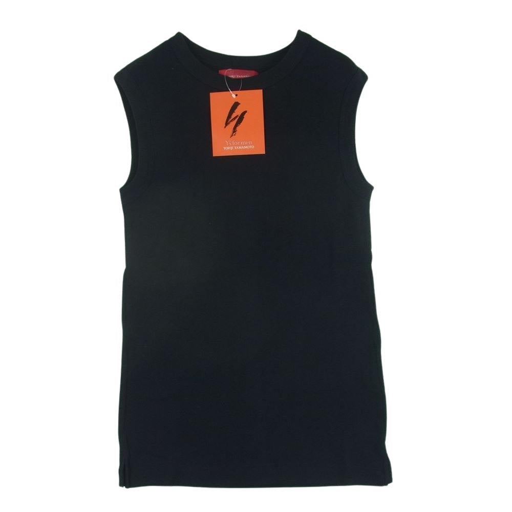 Y's Yohji Yamamoto ワイズ ヨウジヤマモト MX-T97-087 for men サイドスリット コットン リブ タンクトップ ブラック系 2【極上美品】【中古】