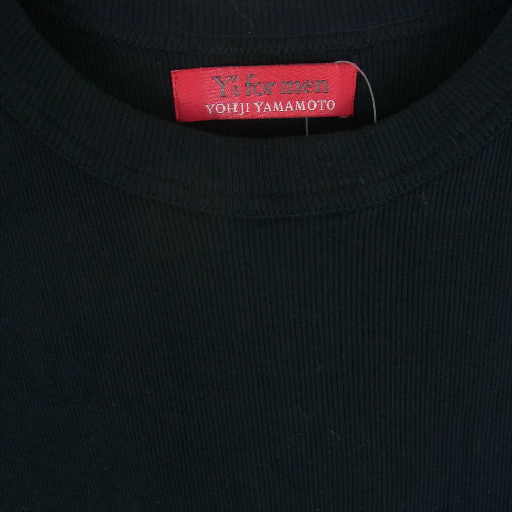 Y's Yohji Yamamoto ワイズ ヨウジヤマモト MX-T97-087 for men サイドスリット コットン リブ タンクトップ ブラック系 2【極上美品】【中古】
