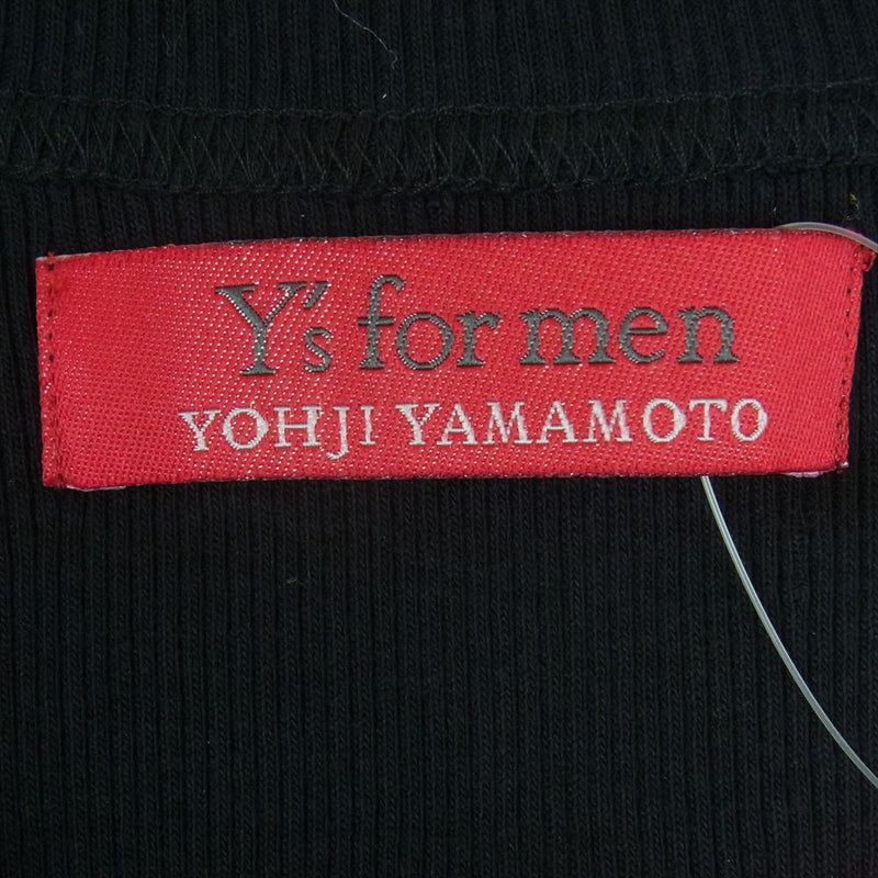 Y's Yohji Yamamoto ワイズ ヨウジヤマモト MX-T97-087 for men サイドスリット コットン リブ タンクトップ ブラック系 2【極上美品】【中古】