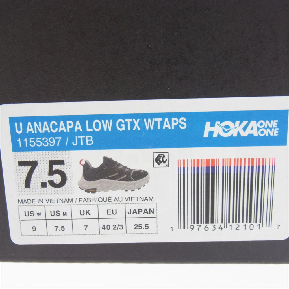 WTAPS ダブルタップス 241DZ43D-FW01S × HOKA ONE ONE ホカオネオネ Anacapa Low GTX アナカパ ロー ゴアテックス スニーカー ブラック ブラック系 25.5cm【新古品】【未使用】【中古】