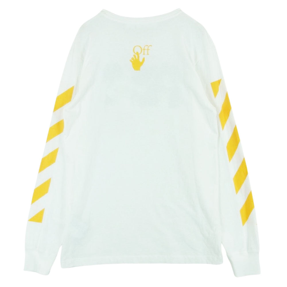 OFF-WHITE オフホワイト OMAB001F21JER0041084 アームダイアゴナルプリント スカルフォト 長袖 Tシャツ ロンT ホワイト系 M【中古】