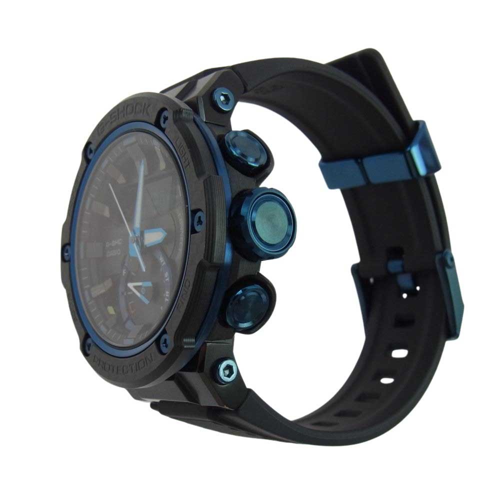 CASIO G-SHOCK カシオ ジーショック GST-B200 G-STEEL タフソーラー Bluetooth 20気圧防水 ソーラー駆動 腕時計 ブラック系 ブルー系【美品】【中古】