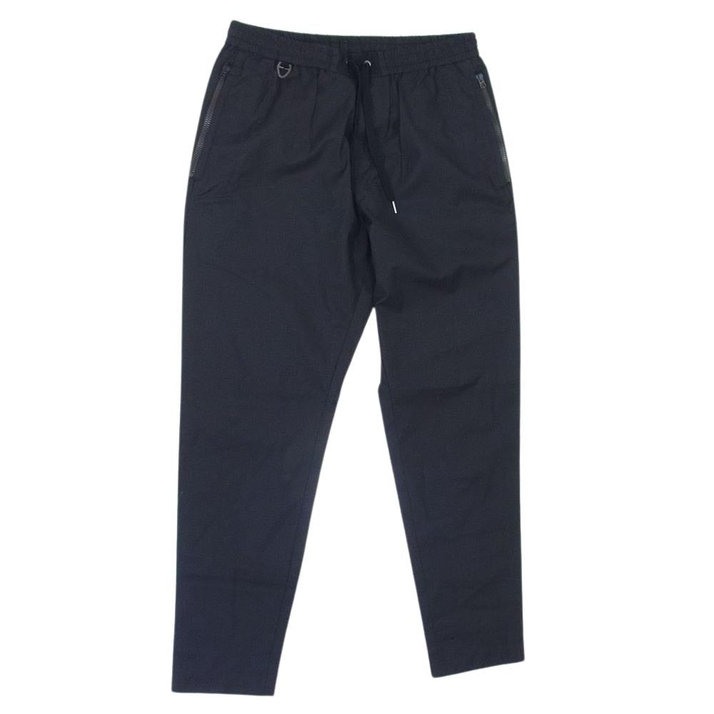 ソリード テーパード イージー パンツ 無地 コットン ナイロン 日本製 ブラック系 04【中古】