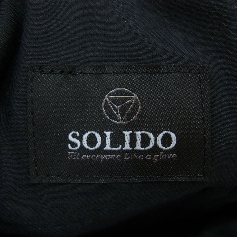 ソリード テーパード イージー パンツ 無地 コットン ナイロン 日本製 ブラック系 04【中古】