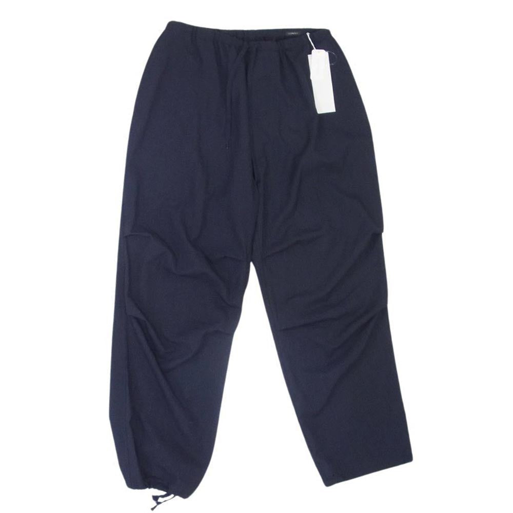 COMOLI コモリ 24SS Z01-03016 タグ付き ウール ストライプ 二ータック パンツ ネイビー系 2【新古品】【未使用】【中古】