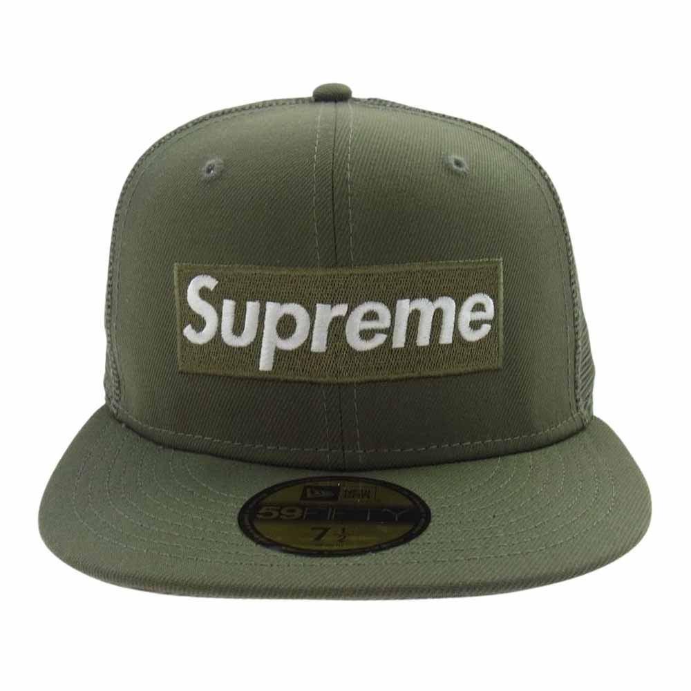 Supreme シュプリーム Box Logo Mesh Back New Era Cap ボックスロゴ ニューエラ メッシュ キャップ カーキ系 59.6cm【美品】【中古】