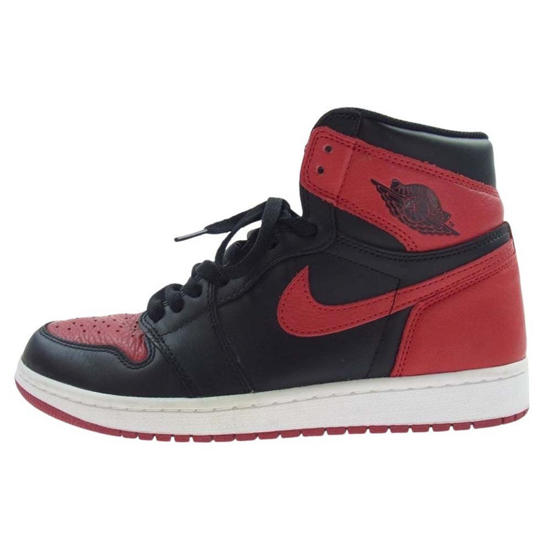 NIKE ナイキ 555088-001 Air Jordan 1 Retro High OG Bred Banned エアジョーダン 1 レトロ ハイ OG ブレッド バンド スニーカー ブラック系 レッド系【中古】