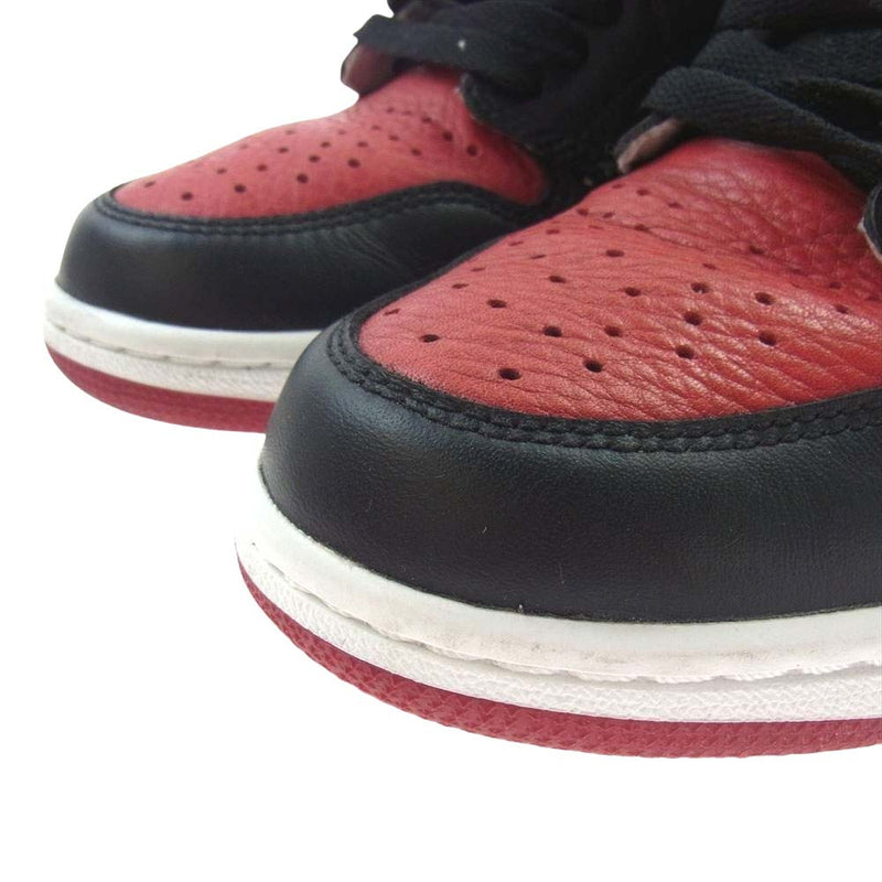 NIKE ナイキ 555088-001 Air Jordan 1 Retro High OG Bred Banned エアジョーダン 1 レトロ ハイ OG ブレッド バンド スニーカー ブラック系 レッド系【中古】