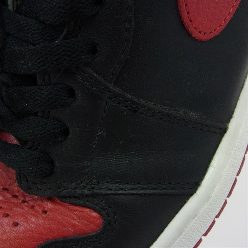 NIKE ナイキ 555088-001 Air Jordan 1 Retro High OG Bred Banned エアジョーダン 1 レトロ ハイ OG ブレッド バンド スニーカー ブラック系 レッド系【中古】