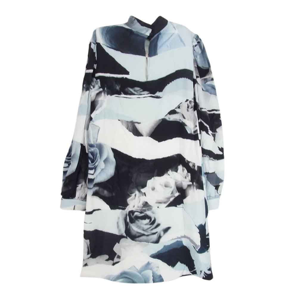 Alexander McQueen アレキサンダーマックイーン 583710 QCAAC 薔薇柄 ハイネック 長袖 ワンピース グレー系 40【中古】