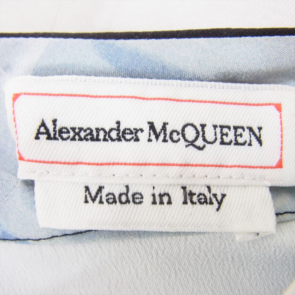 Alexander McQueen アレキサンダーマックイーン 583710 QCAAC 薔薇柄 ハイネック 長袖 ワンピース グレー系 40【中古】
