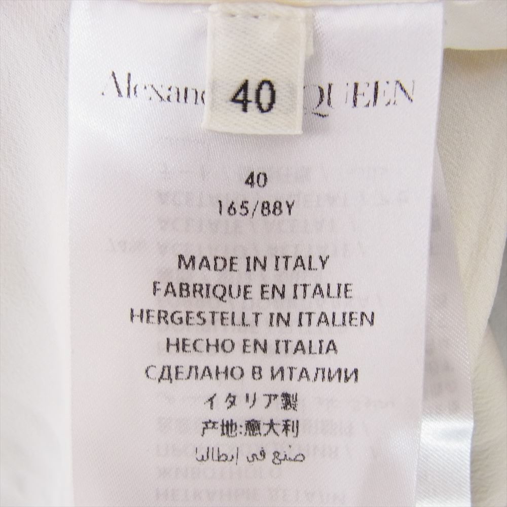 Alexander McQueen アレキサンダーマックイーン 583710 QCAAC 薔薇柄 ハイネック 長袖 ワンピース グレー系 40【中古】