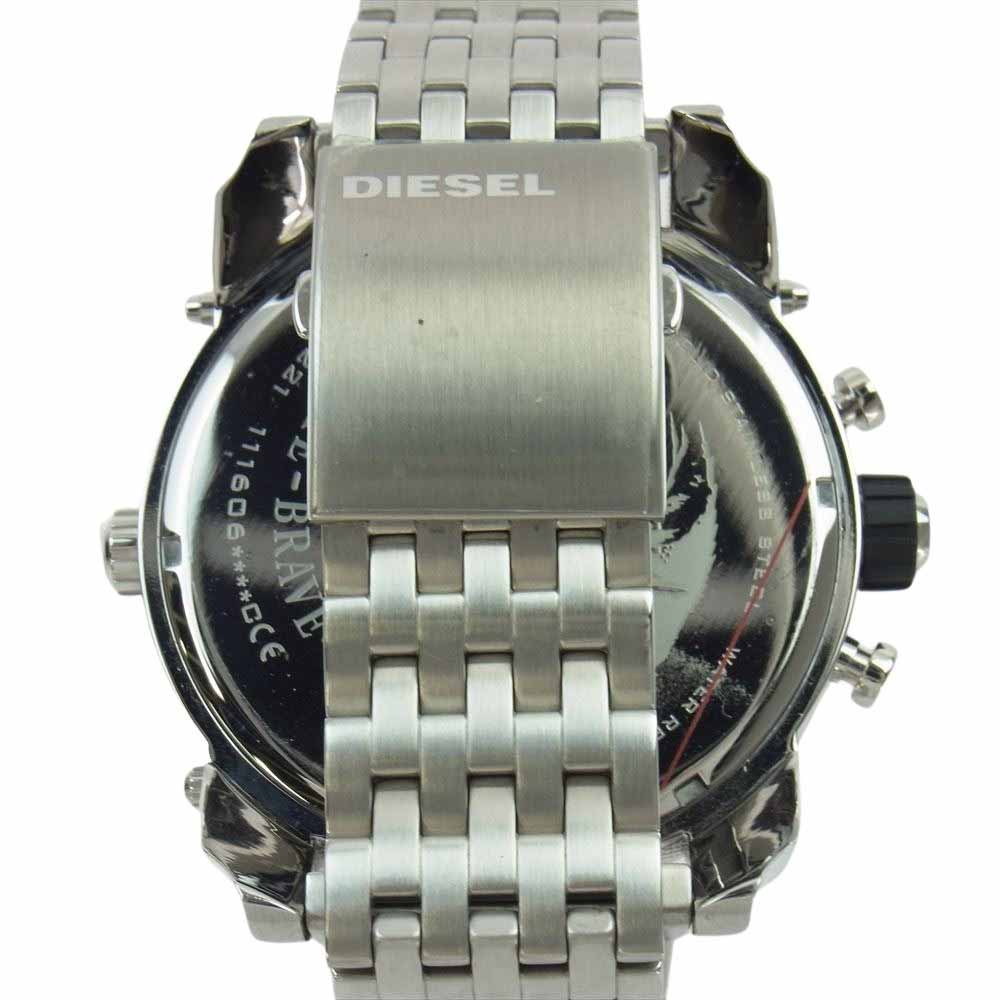 DIESEL ディーゼル DZ7221 Mr.Daddy ミスターダディー マルチ ダイヤル アナ デジタル ディスプレイ ウオッチ シルバー系【美品】【中古】