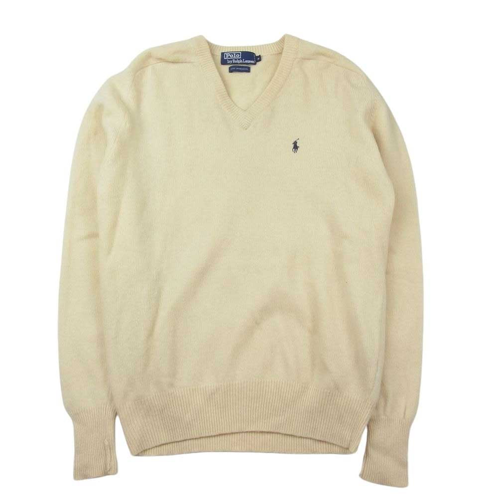 POLO RALPH LAUREN ポロ・ラルフローレン Vネック セータ ニット オフホワイト系 M【中古】