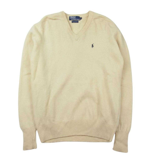POLO RALPH LAUREN ポロ・ラルフローレン Vネック セータ ニット オフホワイト系 M【中古】