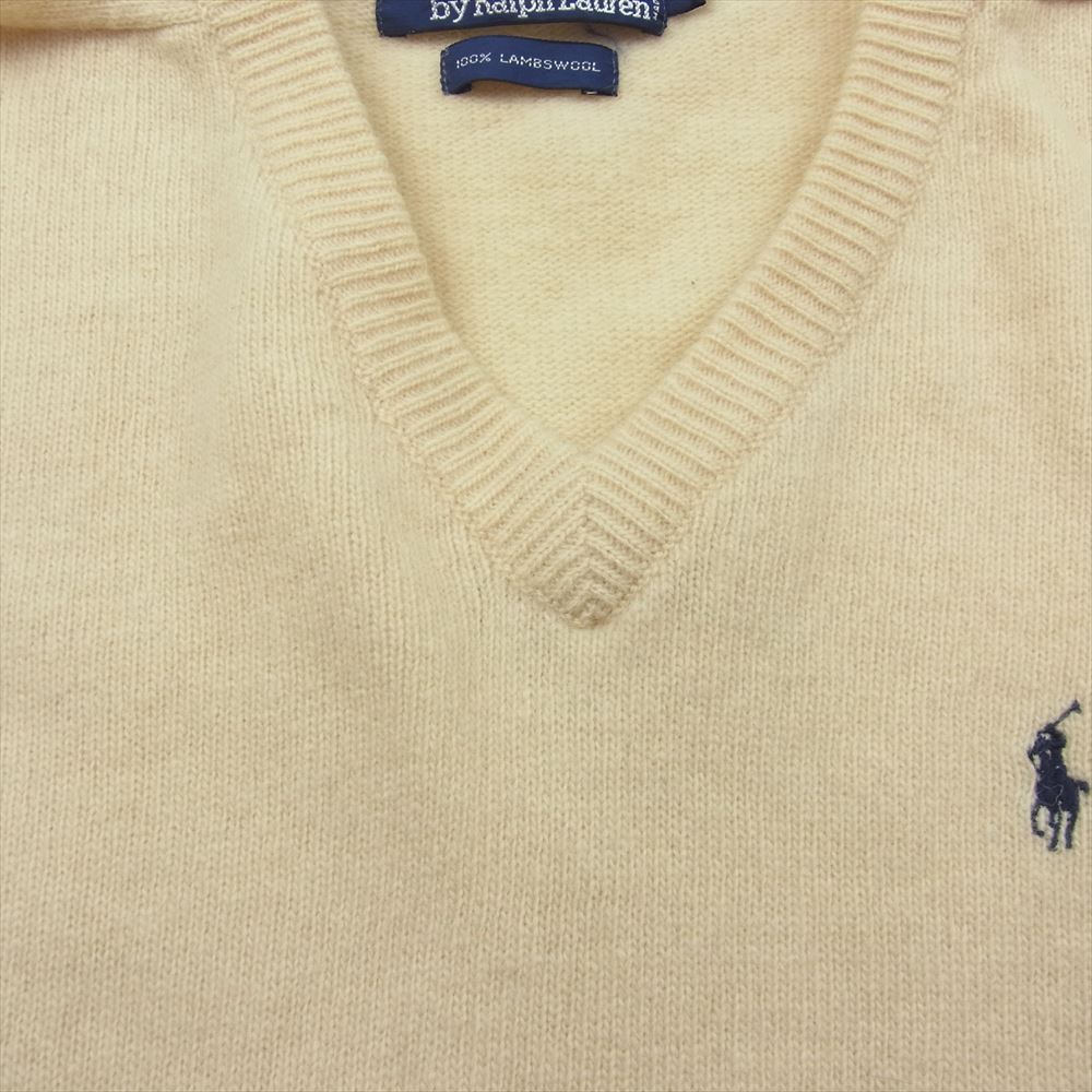 POLO RALPH LAUREN ポロ・ラルフローレン Vネック セータ ニット オフホワイト系 M【中古】