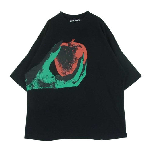 PALM ANGELS パームエンジェルス PMAA041S22JER002 apple バック ロゴプリント 半袖 Tシャツ ブラック系 M【中古】