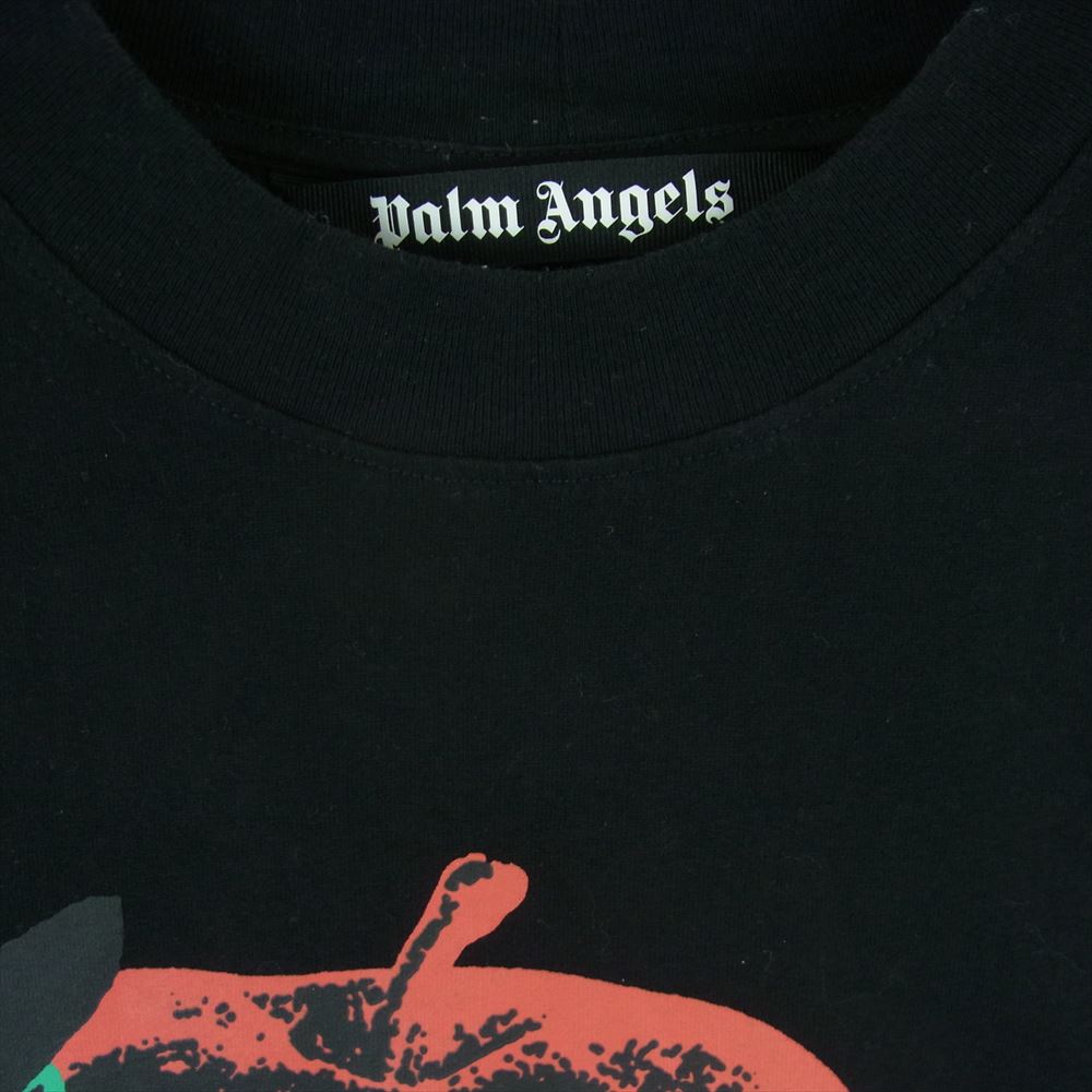 PALM ANGELS パームエンジェルス PMAA041S22JER002 apple バック ロゴプリント 半袖 Tシャツ ブラック系 M【中古】