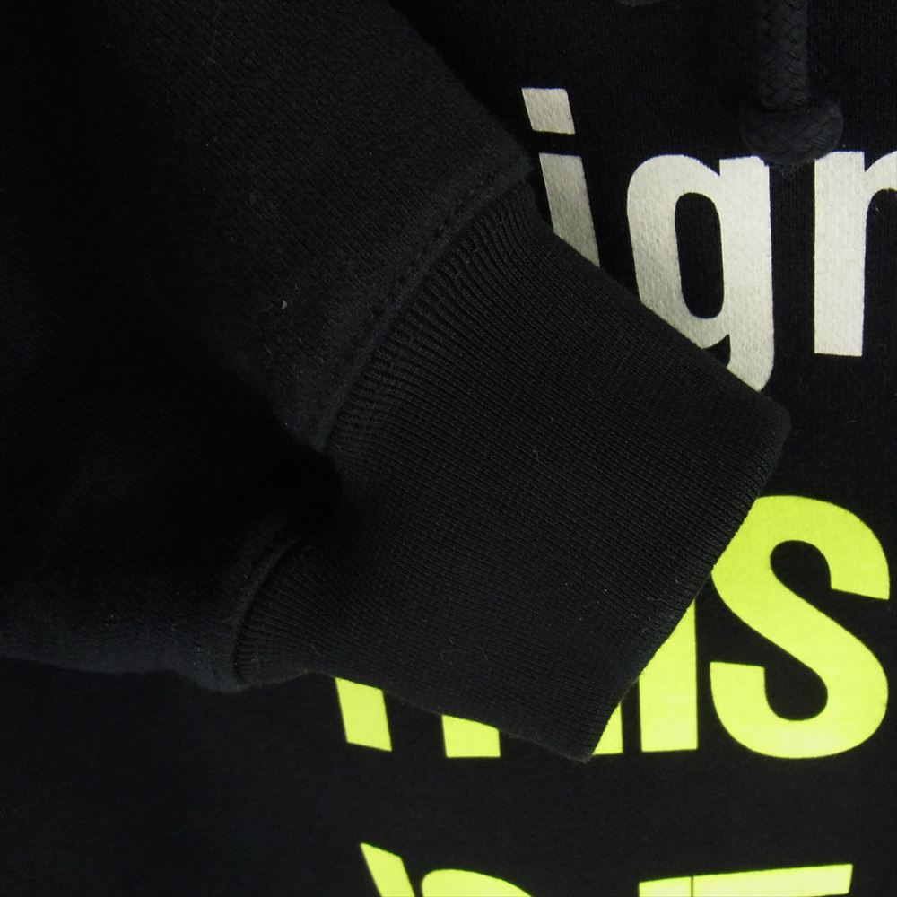 VETEMENTS ヴェトモン 21AW UA52TR800B women printed black hoodie ロゴプリント 刺繍 パーカー フーディー ブラック系 M【中古】