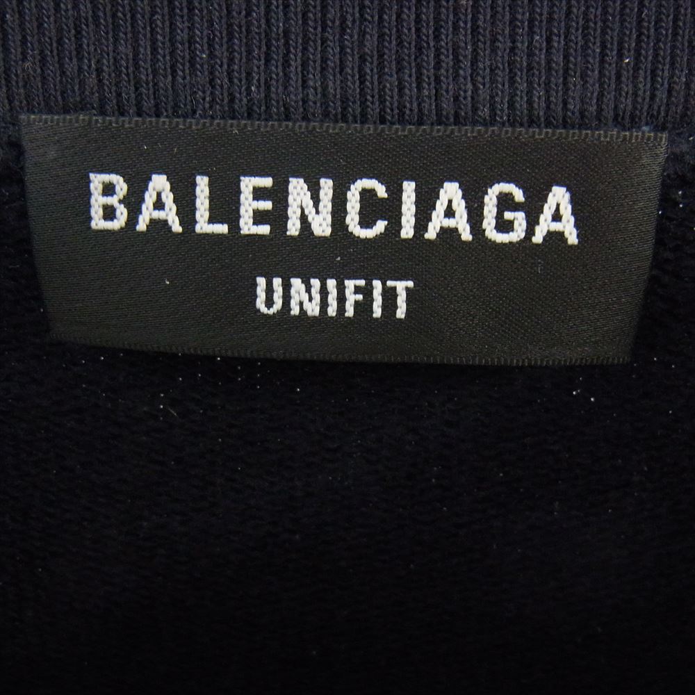 BALENCIAGA バレンシアガ 676629 TLVH1 FBI Crew Sweat クルーネック ヴィンテージ加工 ダメージ加工 色褪せ加工 スウェット チャコール系 S【中古】