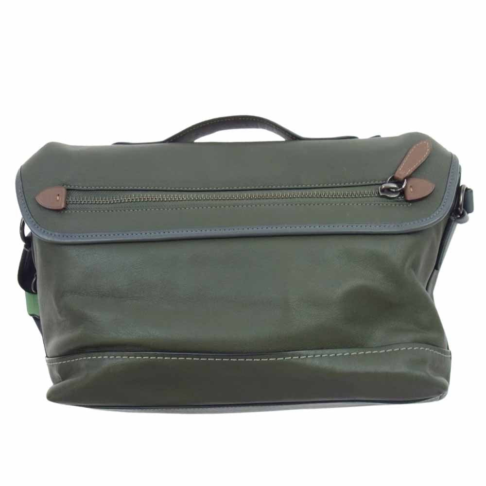 COACH コーチ B2161-C2665  レザー ショルダー バッグ リーグ バイク バッグ カーキ系【中古】