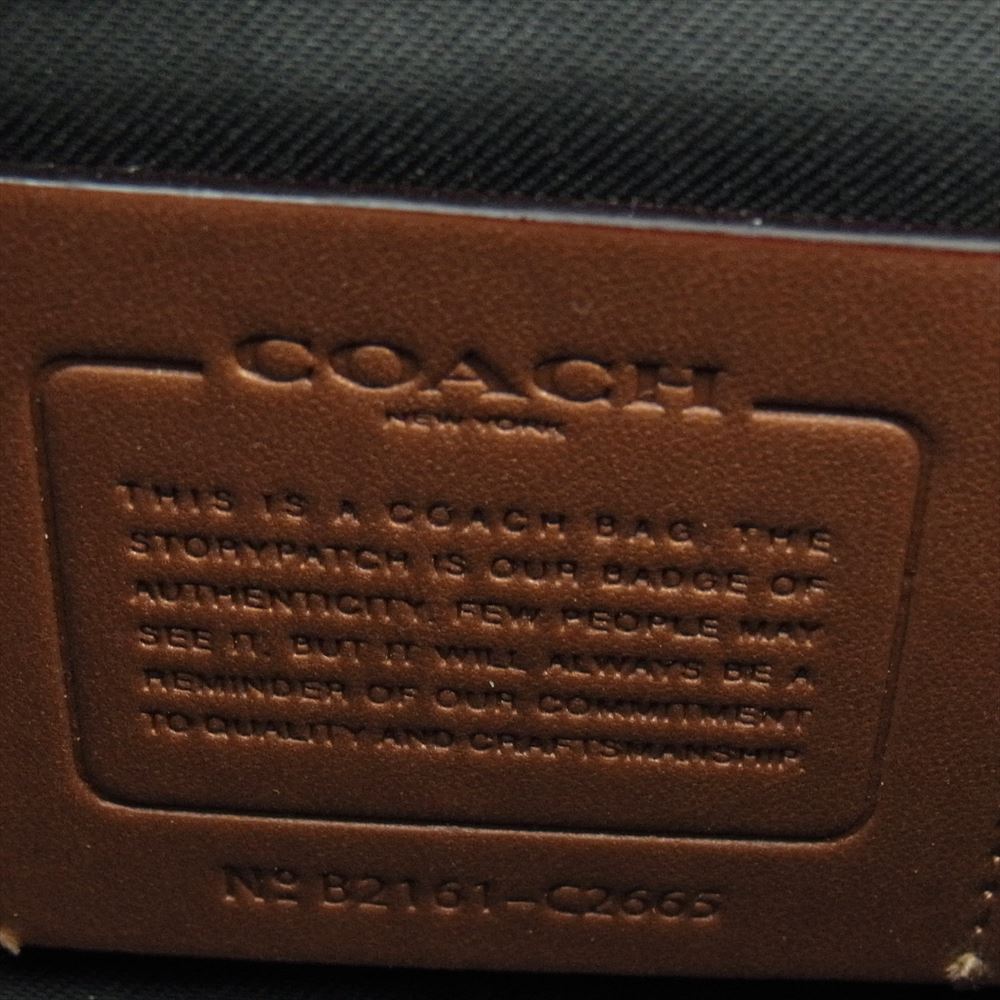 COACH コーチ B2161-C2665  レザー ショルダー バッグ リーグ バイク バッグ カーキ系【中古】