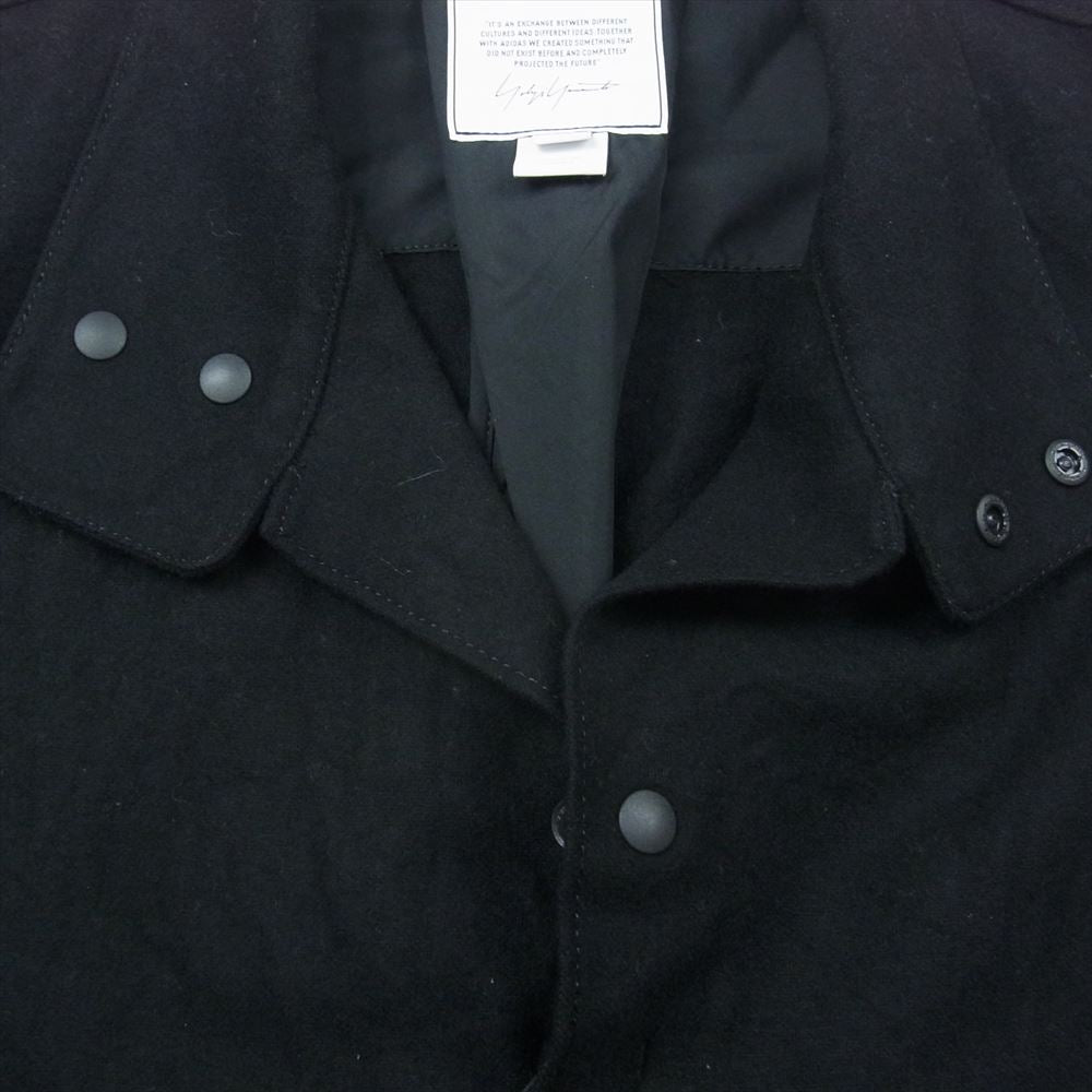 Y-3 Yohji Yamamoto ワイスリー ヨウジヤマモト 20AW GK4572 A2E001 CLASSIC WOOL FLANNEL SHIRT スタンドカラー ジップアップ ウール ロングシャツ コート ブラック系 M【中古】