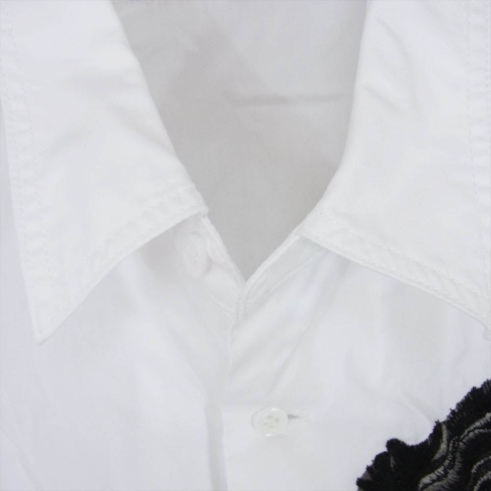 Yohji Yamamoto ヨウジヤマモト NX-B57-001 B YOHJI YAMAMOTO ビーヨウジヤマモト フラワー 刺繍 長袖 シャツ ホワイト系 3【中古】