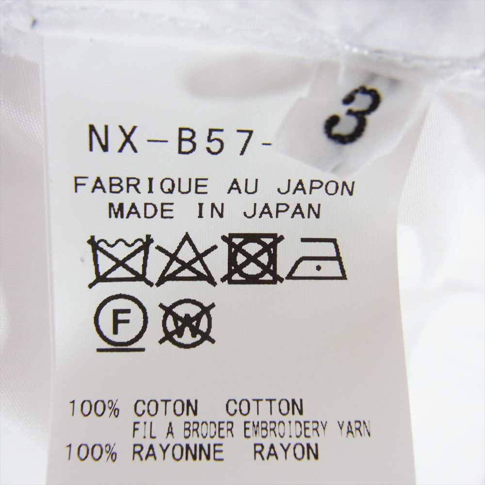 Yohji Yamamoto ヨウジヤマモト NX-B57-001 B YOHJI YAMAMOTO ビーヨウジヤマモト フラワー 刺繍 長袖 シャツ ホワイト系 3【中古】