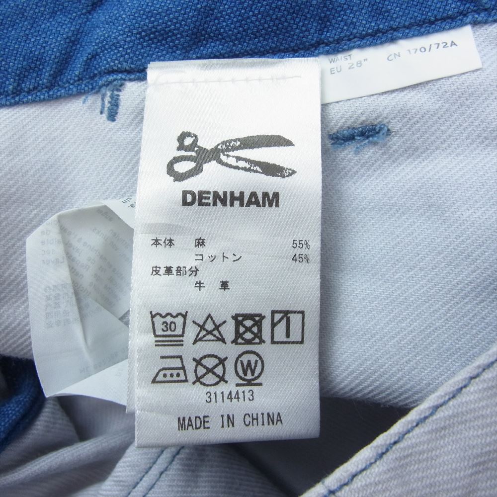 デンハム ペイント加工 ストレート デニム パンツ インディゴブルー系 EU28【中古】