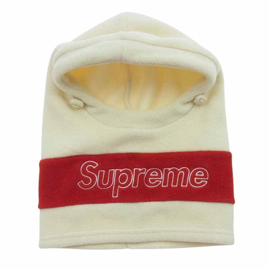 Supreme シュプリーム 18AW Polartec Deep Pile Balaclava ポーラテック バラクラバ ロゴ 帽子 オフホワイト系【中古】