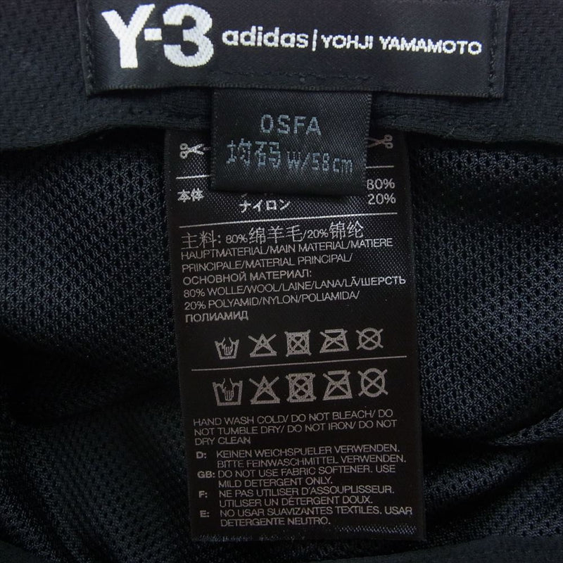 Y-3 Yohji Yamamoto ワイスリー ヨウジヤマモト GK3131 Y-3 CH1 WOOL CAP ウール キャップ ブラック系 W58cm【中古】