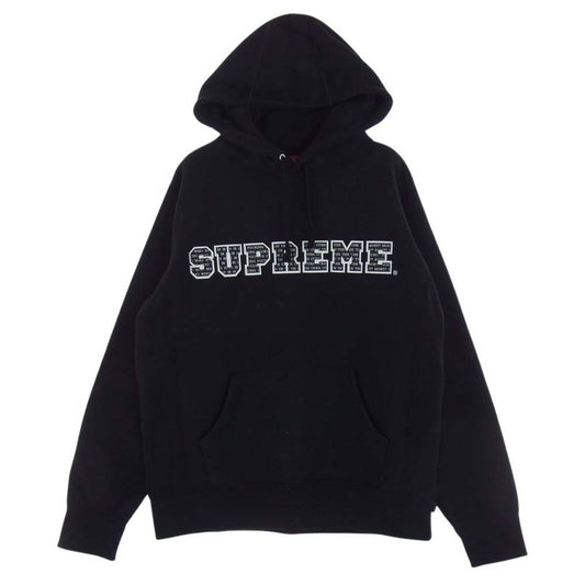 Supreme シュプリーム 19AW The Most Hooded Sweatshirt ザ モスト フーディー ロゴ 刺繍 プルオーバーフーディ パーカー  ブラック系 S【中古】