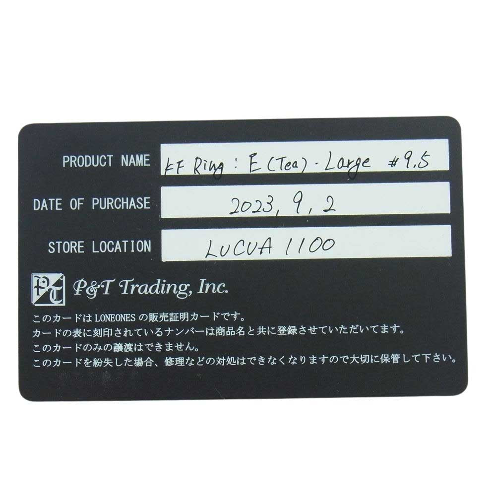 LONE ONES ロンワンズ 販売証明書カード付 E(Tea) Large ティー リング ラージ 19.5号【中古】