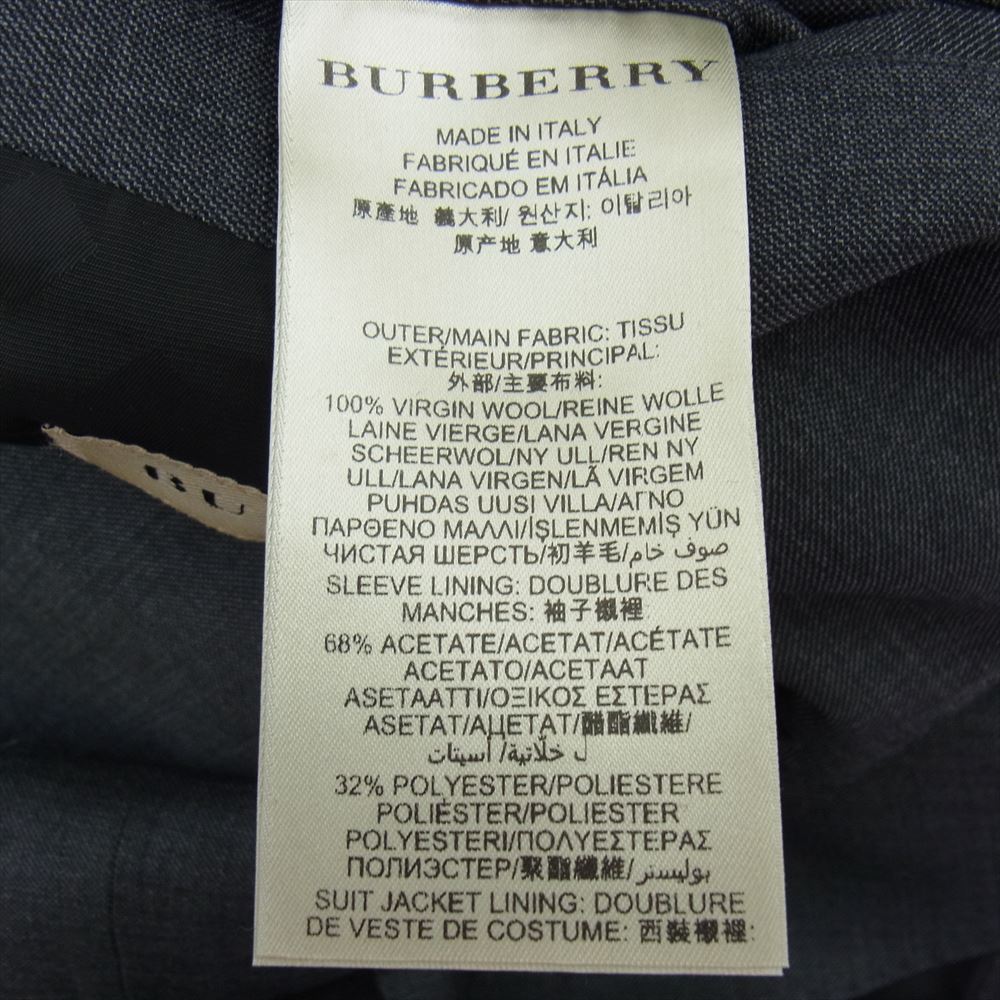 BURBERRY LONDON バーバリー ロンドン 3918043 国内正規品 スーツ セットアップ ウール 2B テーラード ジャケット スラックス パンツ グレー グレー系 48【中古】