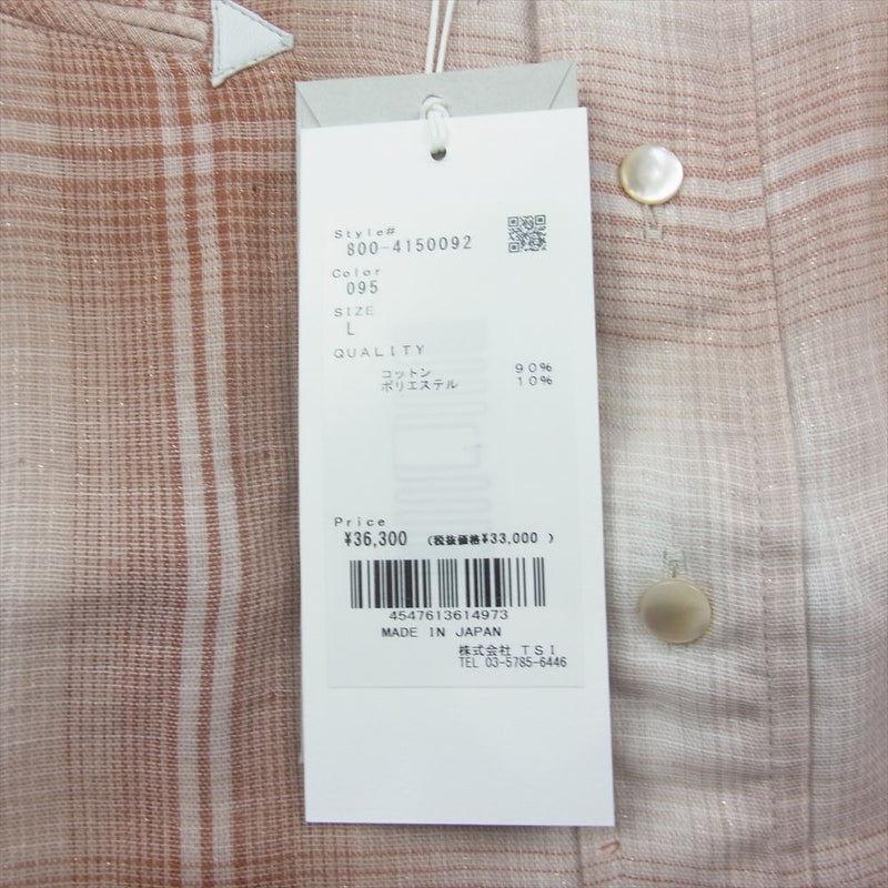 セブンバイセブン 24SS WESTERN SHIRTS S/S Triple gauze gli ウエスタン トリプルガーゼ チェック シャツ L オレンジ系 L【新古品】【未使用】【中古】