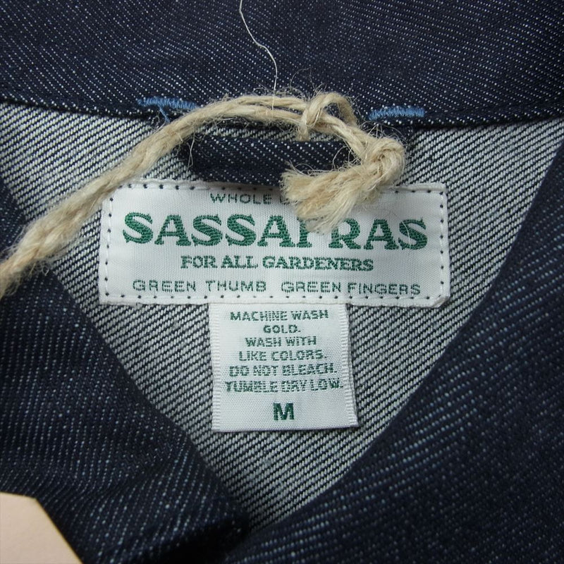 SASAFRAS ササフラス SF-232051 Gardeners Jacket 13oz Denim ガーデナーズ ジャケット インディゴブルー系 M【新古品】【未使用】【中古】