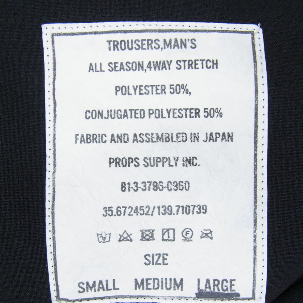プロップスストア Stretch Polyester Easy Trousers ストレッチ ポリエステル イージー トラウザー パンツ ブラック系 L【中古】