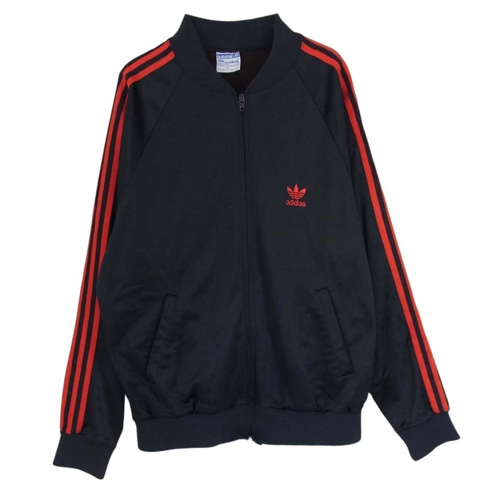 adidas アディダス USA製 70s トラック ジャケット ジャージ ブラック系 L【中古】