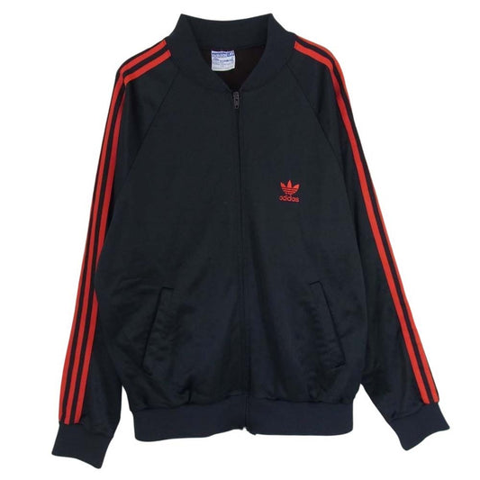 adidas アディダス USA製 70s トラック ジャケット ジャージ ブラック系 L【中古】