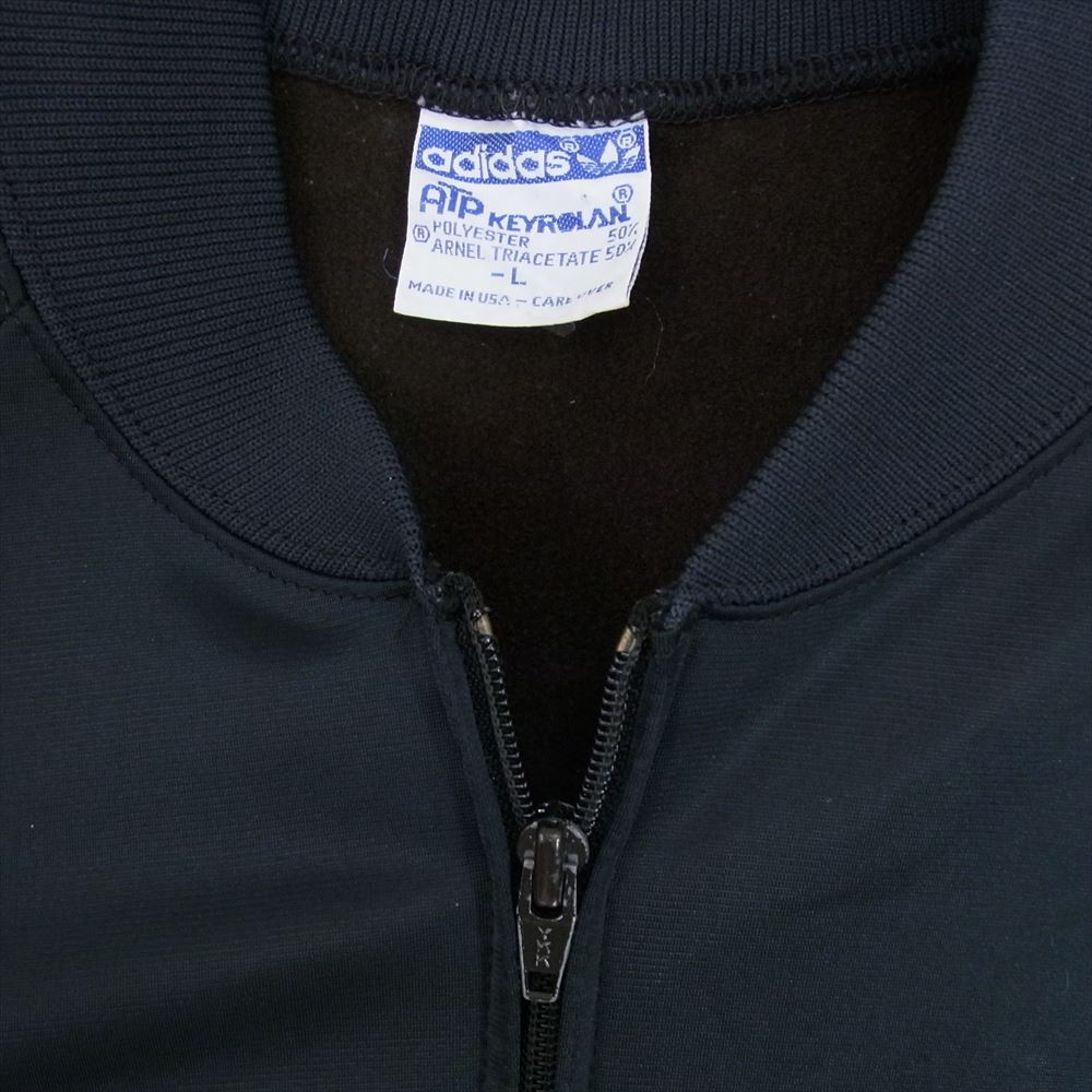 adidas アディダス USA製 70s トラック ジャケット ジャージ ブラック系 L【中古】